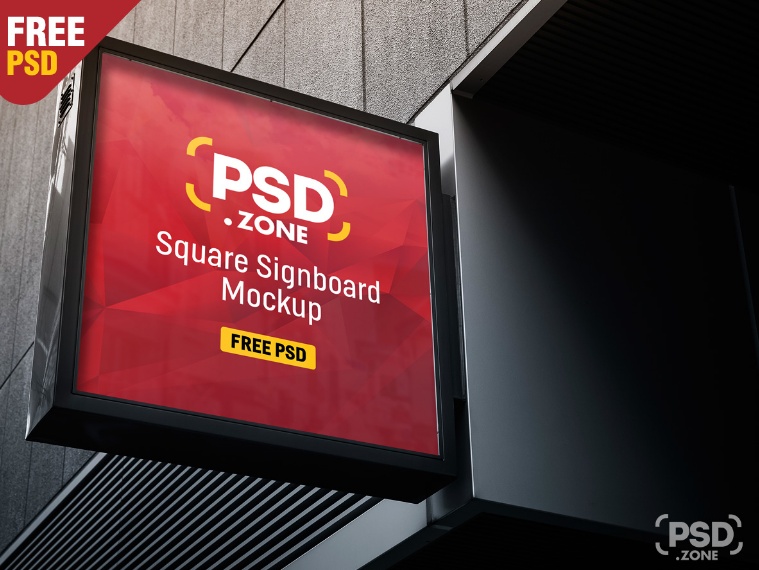 Square Signboard mockup