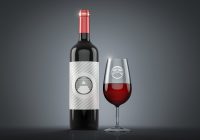 3D Wine Label Mockup PSD