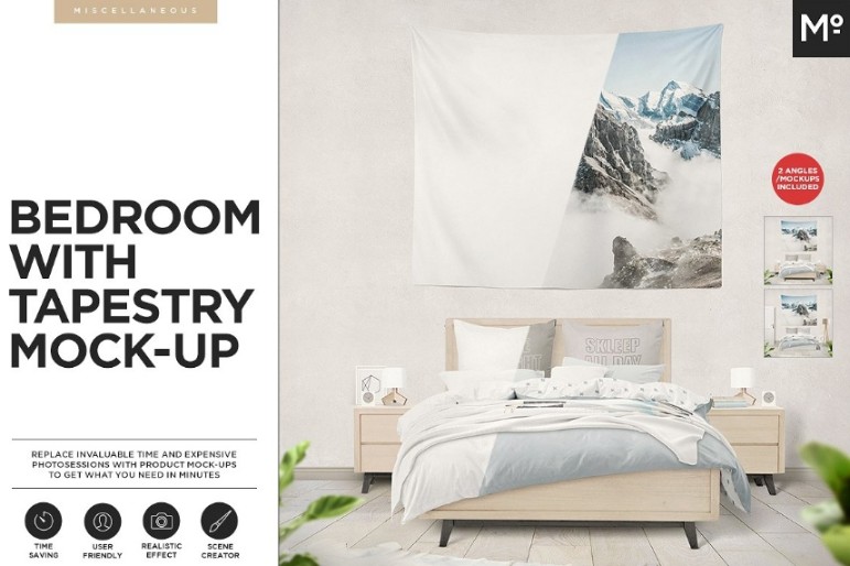 Bedding and Tapestry Mockup PSD