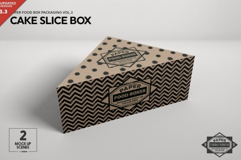 Cake Slice Box Mockup PSD
