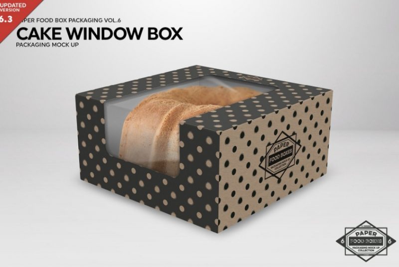 Cake Window Box Mockup PSD