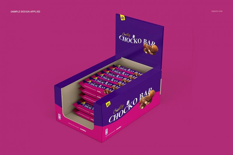 Choco Bar Box Mockup PSD