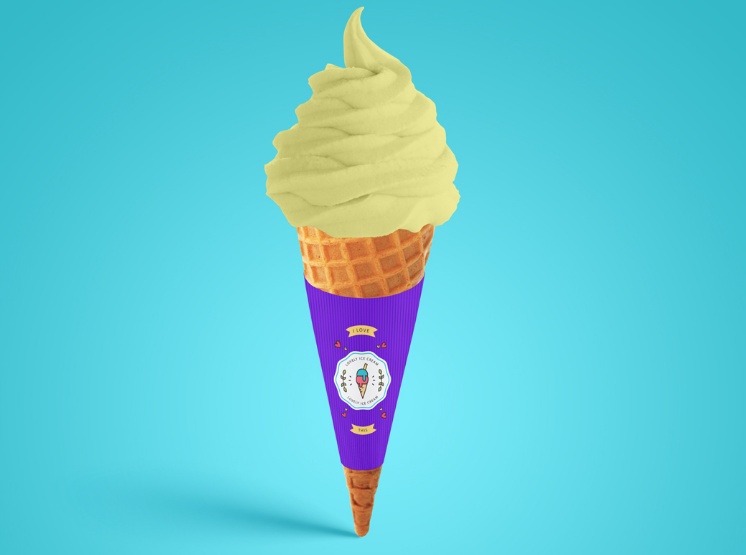Cone Ice Cream Branding Mockup