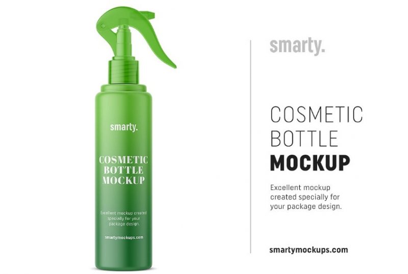Cosmetics Spray Bottle Mockup PSD