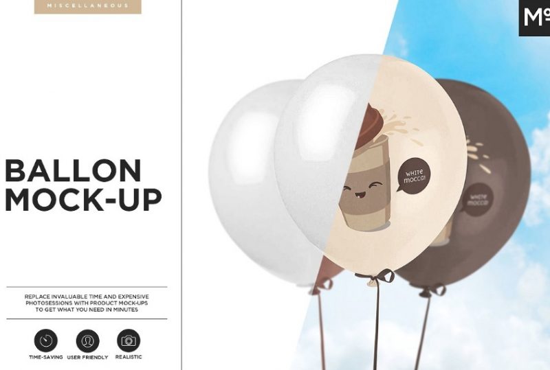 Customizable Balloon Mockup PSD