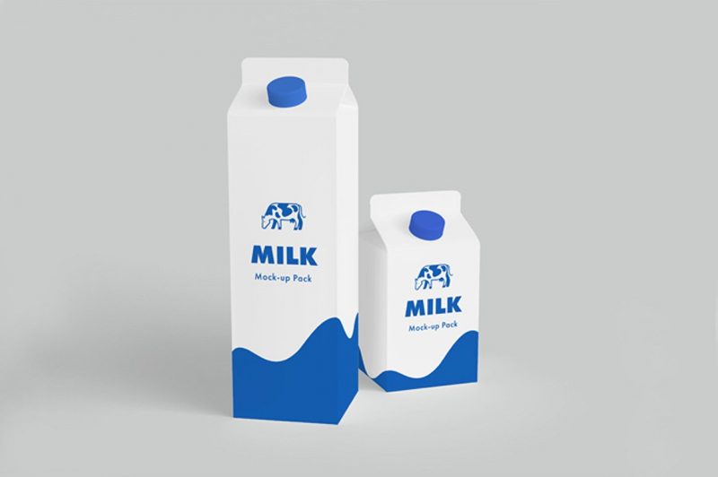 Editable Milk Carton Mockup PSD