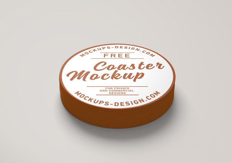 Free Round Coaster Mock-up PSD