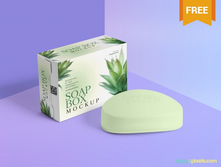 Free Soap Box Mockup PSD