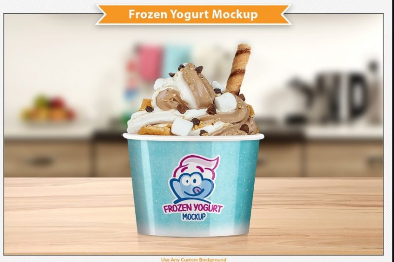 Frozen Yogurt Mockup PSD