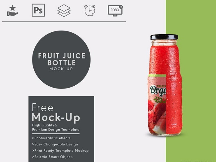 Fruit Juice Bottle Mockup