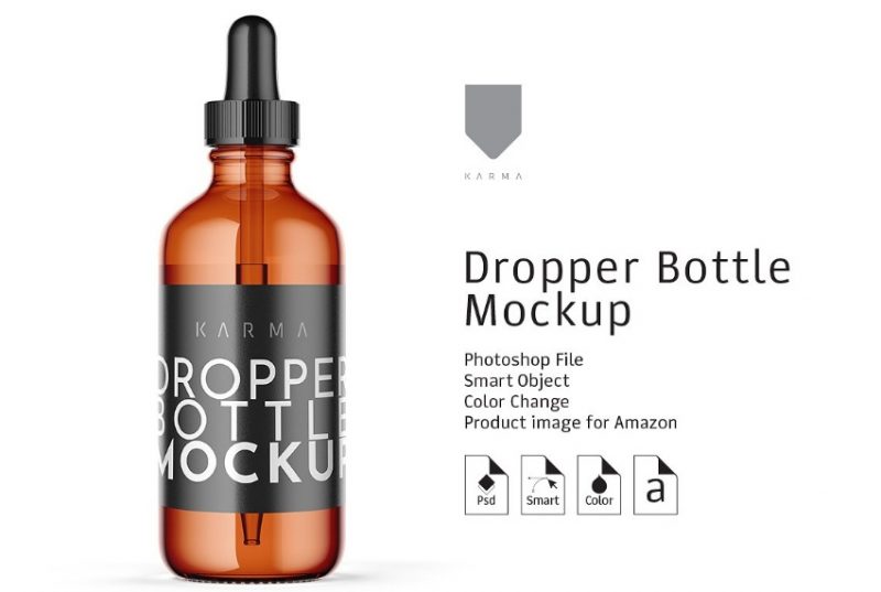 Fully Customizable Dropper Bottle Mockup