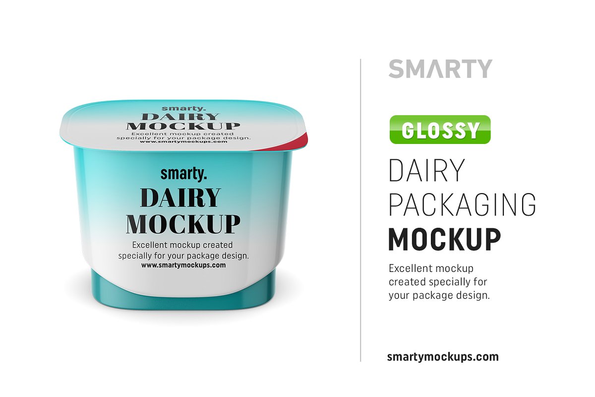 Glossy Dairy Products Mockup PSD