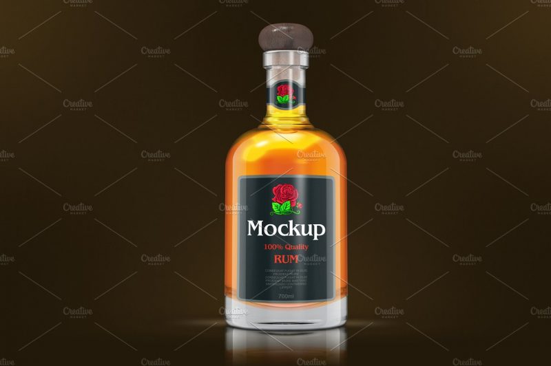 High Resolution Whisky Bottle Mockup
