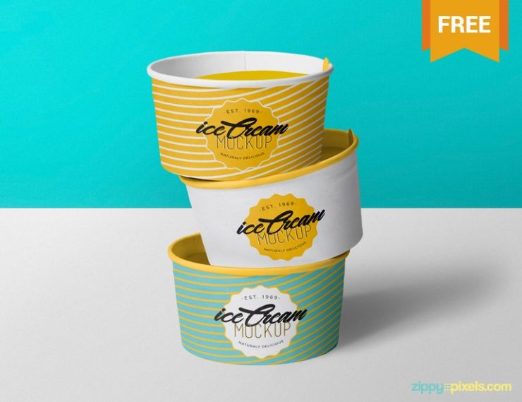 15+ Free Ice Cream Mockup PSD for Branding