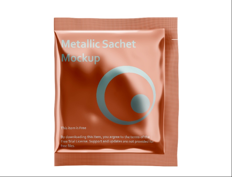 Metallic Sachet Mockup PSD Free Download