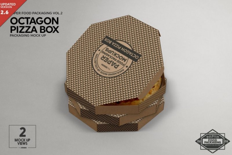 Octagonal Pizza Packaging Mockup