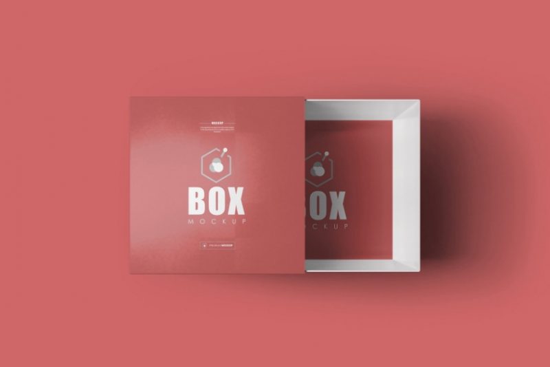 Open Square Box Mockup