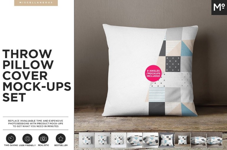 Pillow Cover Mockup PSD