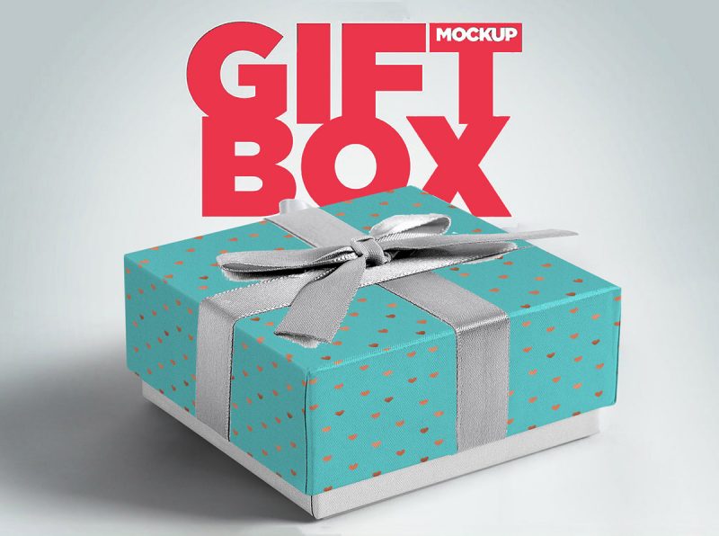 Realistic Gift Box Mockup PSD
