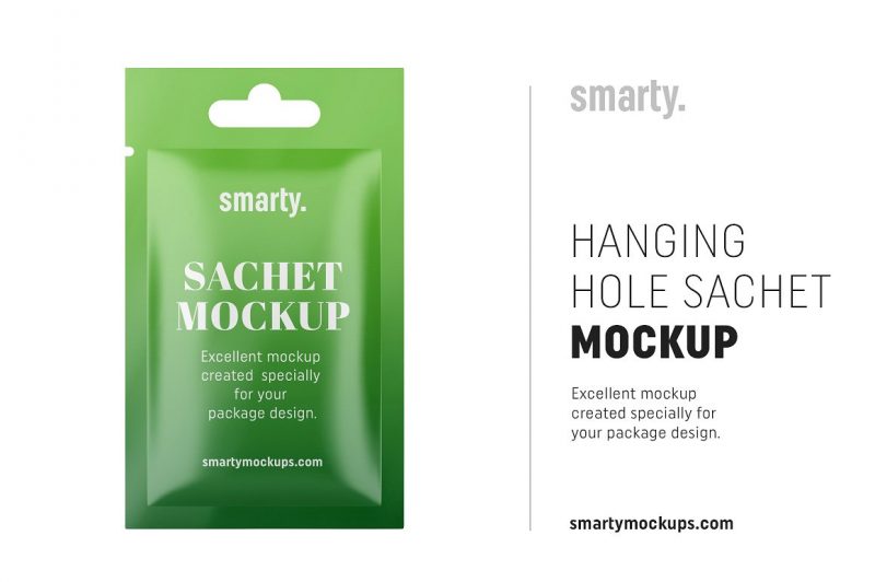Sachet with Hole Mockup PSD