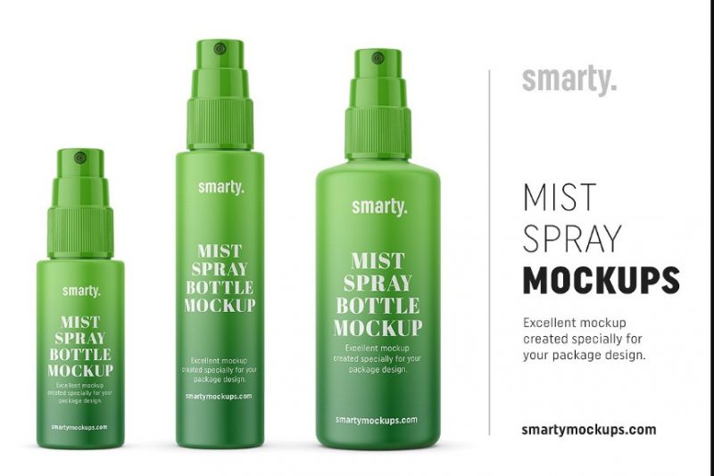 Spray Bottles Mockup PSD