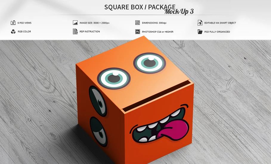 Square Box-Package Mock-Up 3