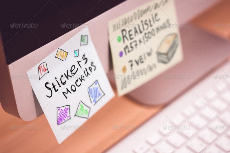 Sticky-note-Sticker-mockup
