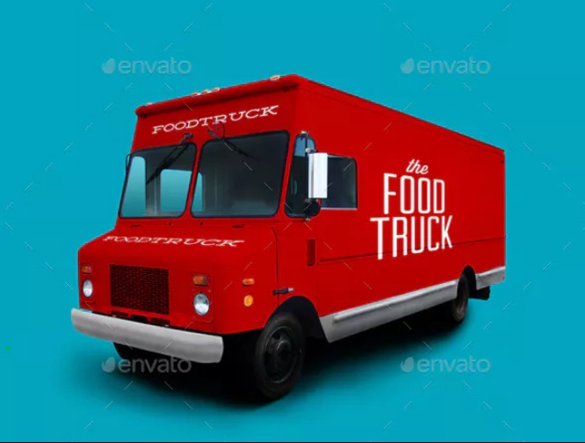 Unique Food Truck Mockup PSD