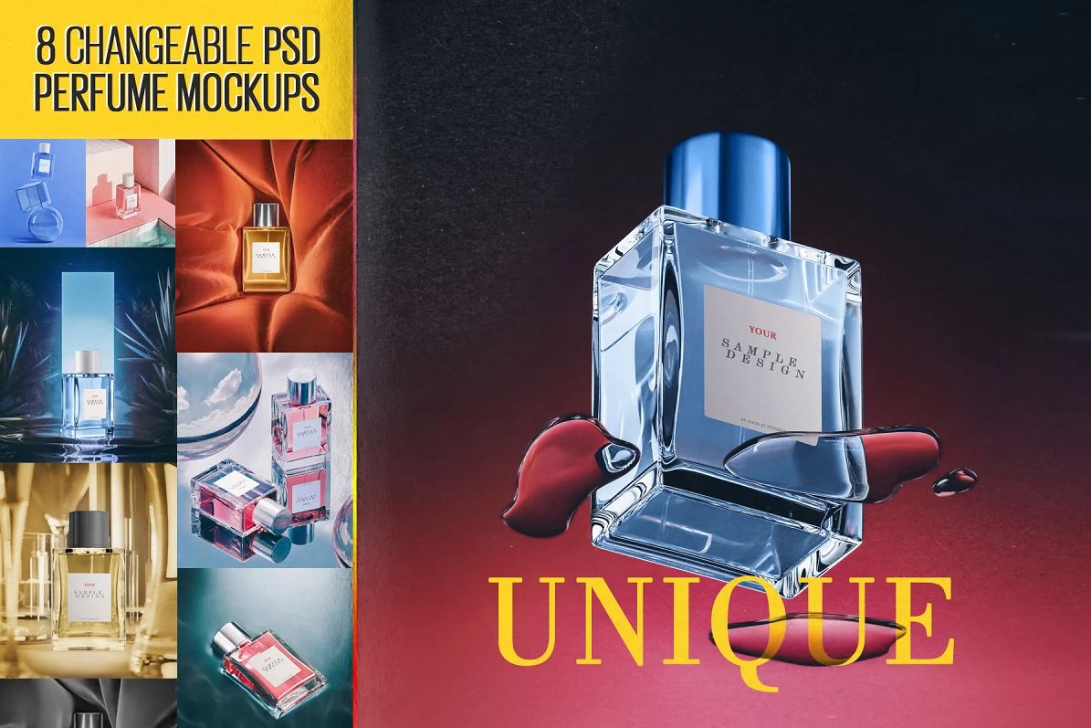 Unique Perfume Mockups