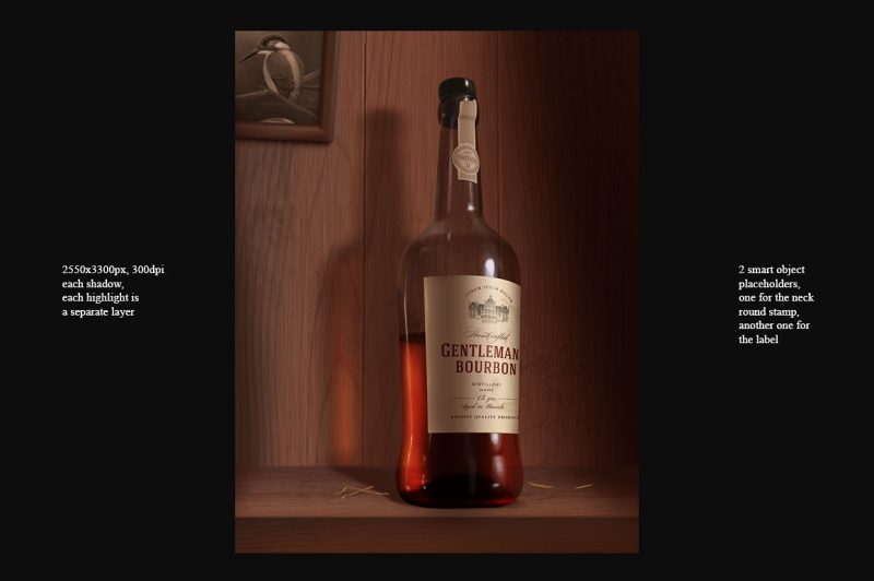 Unique Whisky Bottle Mockup