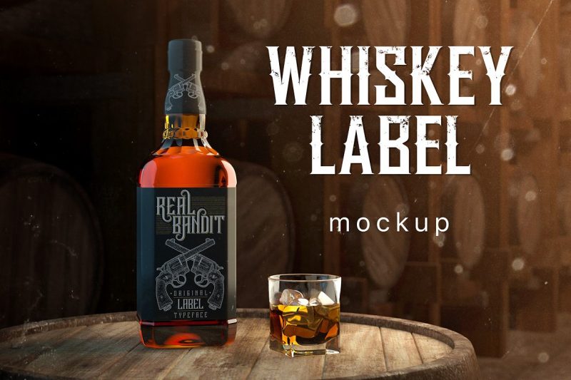 Whisky Bottle Label Mockup