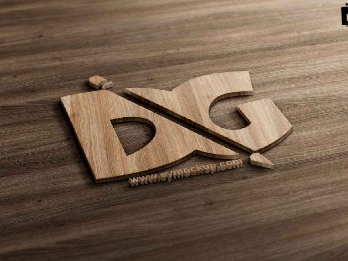 3d Wood Wall Logo Mockup