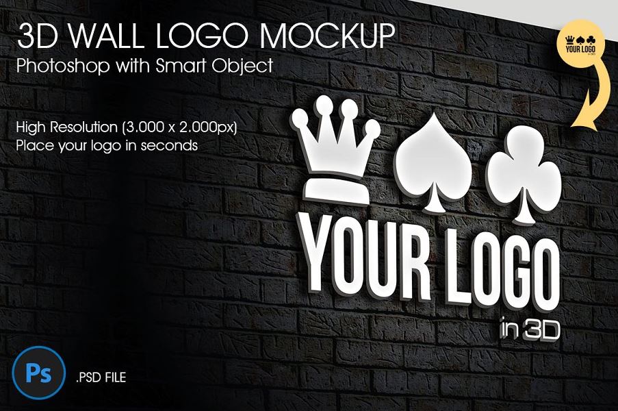 Download 3d Logo Mockup Psd 45 Free Download For Branding Graphic Cloud PSD Mockup Templates