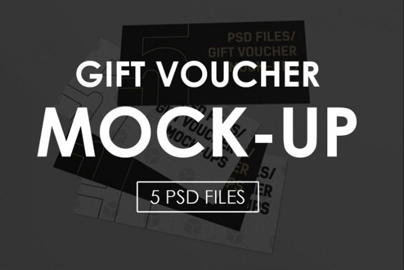 5 Gift Vouchers Mockup Set
