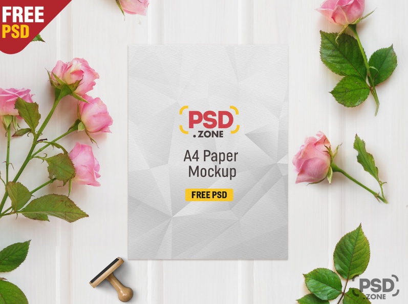 A4 Paper Mockup PSD Download