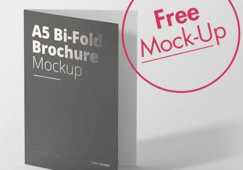 A5 Bi Fold Brochure Catalog Mockup