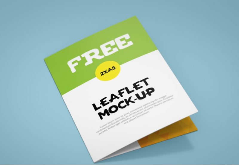 A5 Bi Fold Leaflet Mockup Free