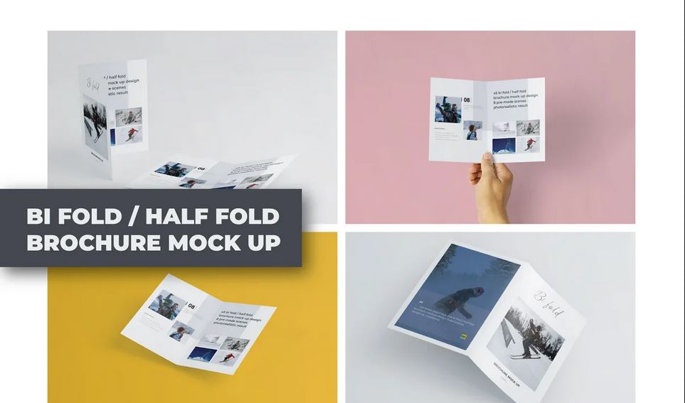 A5 Bifold-Half-Fold Brochure Mockup