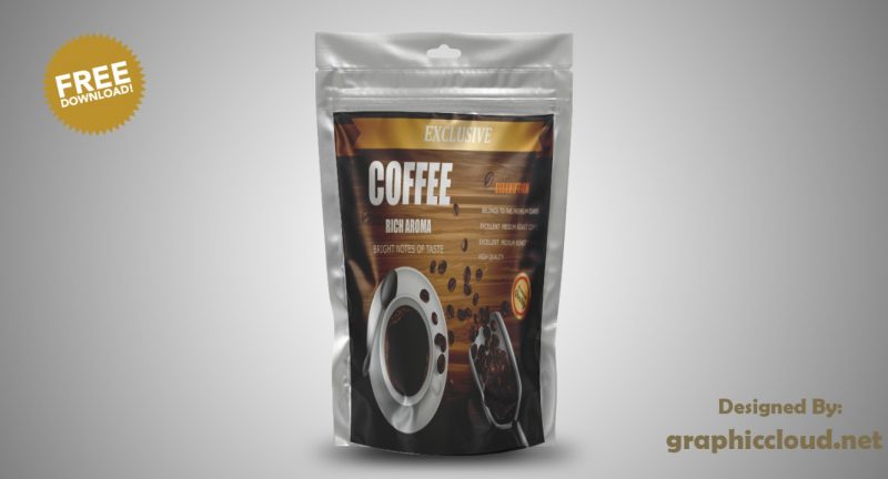 Free Coffee Packaging Mockup PSD