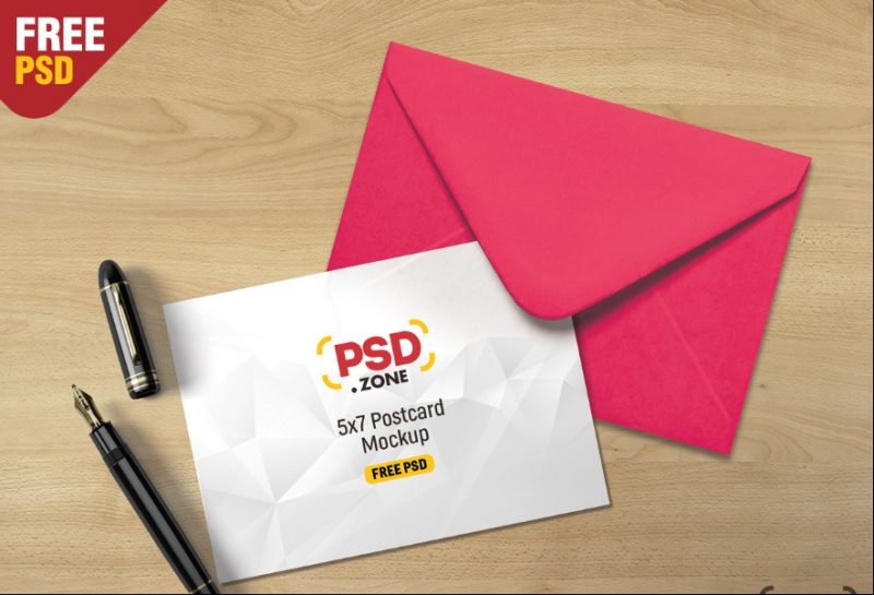 Envelope and Postcard Mockup PSD