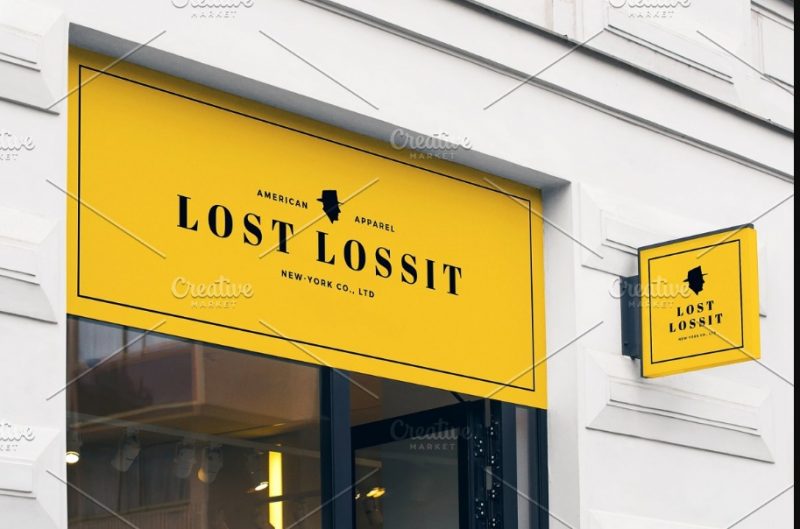 Facade Logo Mockup PSD