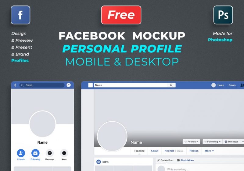 15+ Facebook Mockup PSD Free for Ad Presentations Graphic Cloud