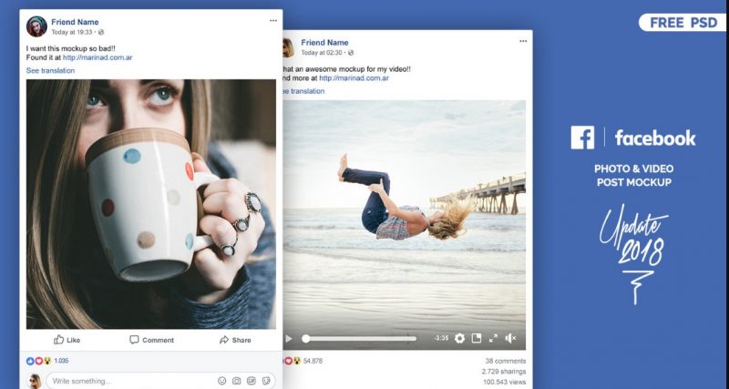 Download 15+ Facebook Mockup PSD Free for Ad Presentations - Graphic Cloud