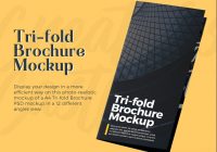 Free A4 Tri Fold Brochure Mockup PSD