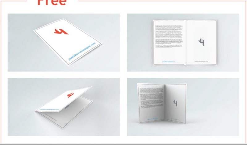 Free Bi Fold Brochure Mockup PSD