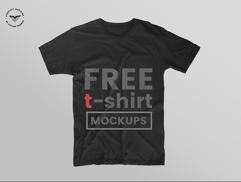 Free Black T Shirt Mockup PSD