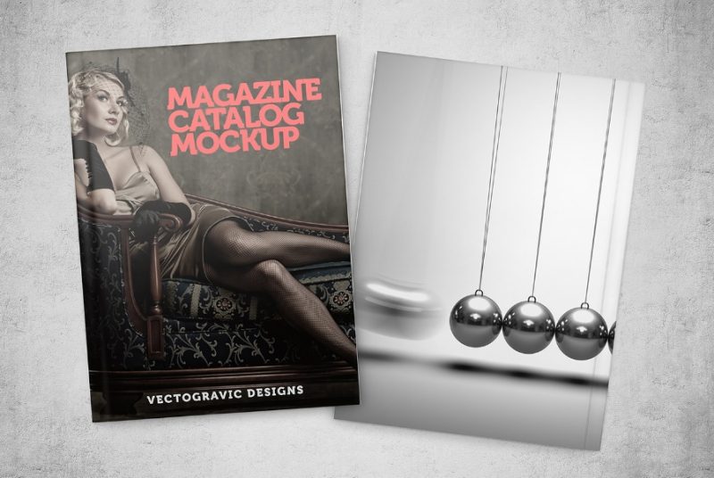 Free Magazine Catalog Mockup PSD