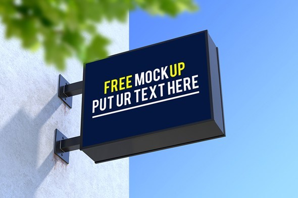 Free Square Sign Mockup
