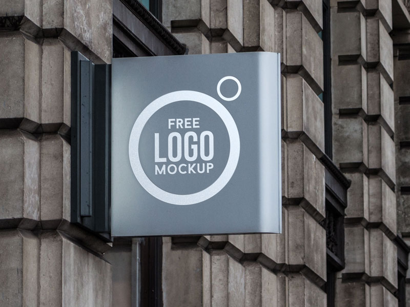 Free Store Sign Logo Mockup