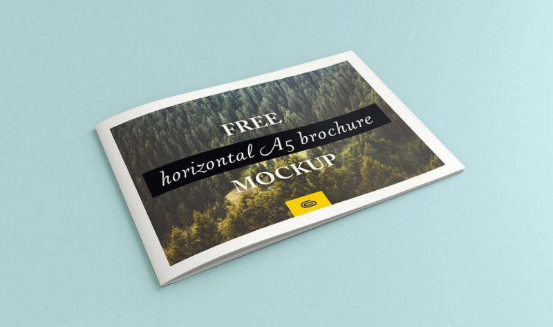 Horizontal A5 Brochure Mockup PSD Free